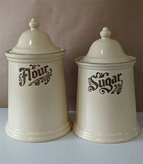 vintage flour sugar canisters